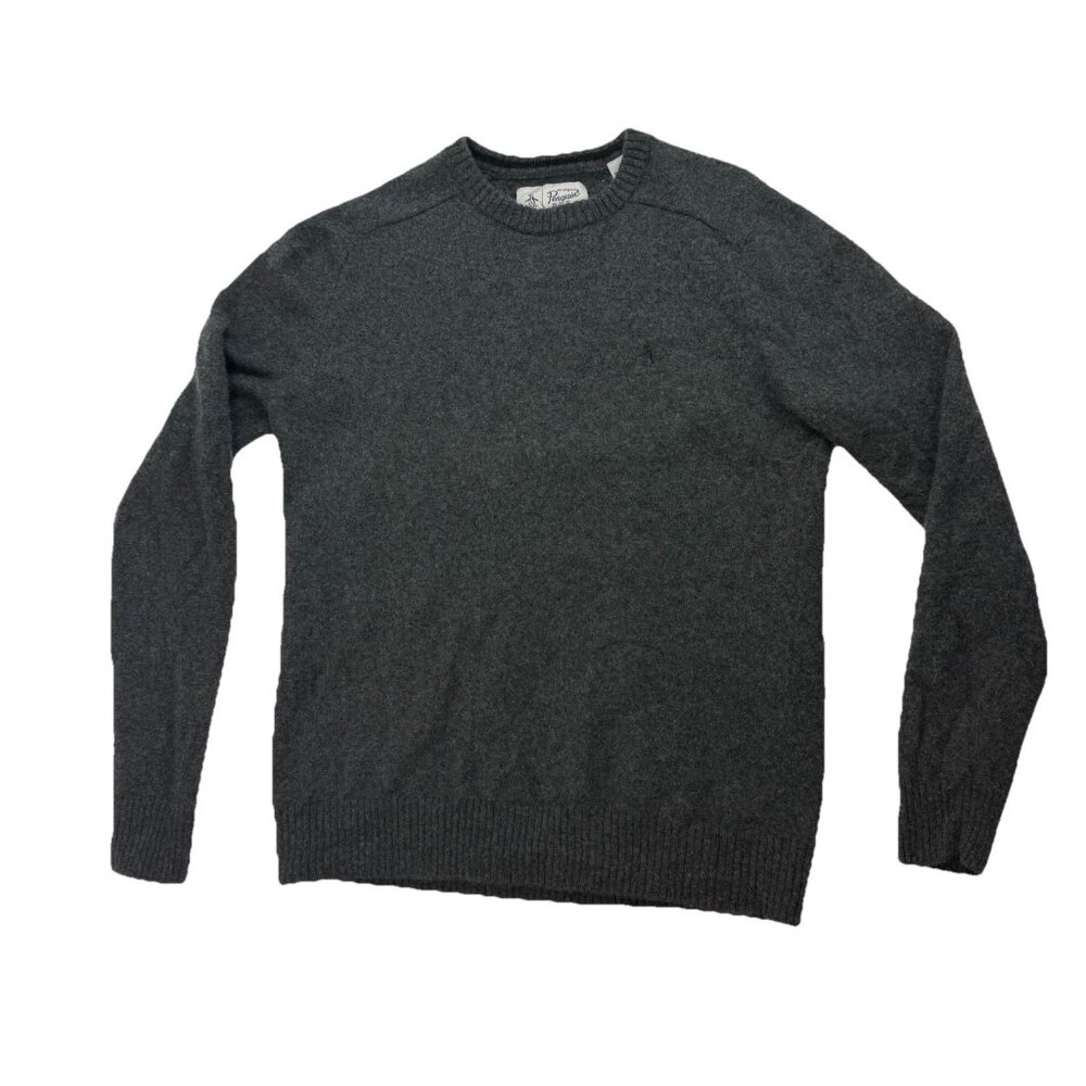 Penguin By Munsingwear Mens L Gray Wool Pullover Crew Neck Sweater